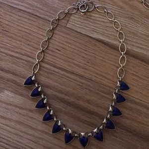Stella & Dot blue and gold chain necklace